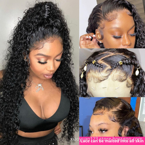 Wholesale Human Hair Vendors Deep Curly Brazilian Hair Wig HD Transparent 360 Lace Frontal Wig Virgin Hair Wigs for Black Women